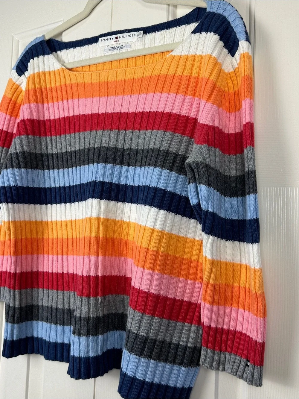 Vintage Y2K Tommy Hilfiger Striped Knit Sweater